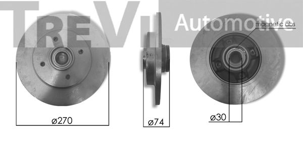 TREVI AUTOMOTIVE Комплект подшипника ступицы колеса WB2223